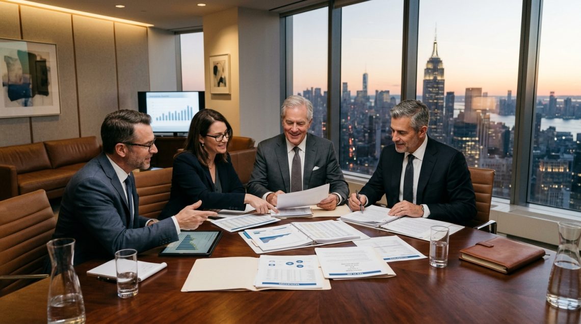 Business owner coordinating exit proceeds, retirement, taxes, estate planning, and succession